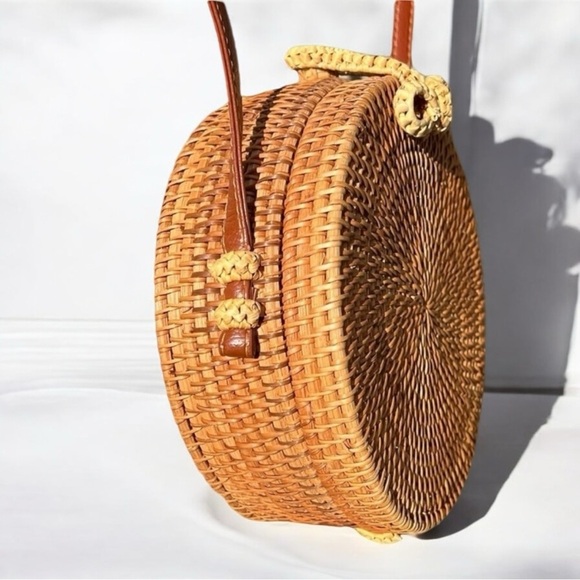 🌻Handmade Natural Woven Rattan Crossbody Bag - Picture 8 of 10